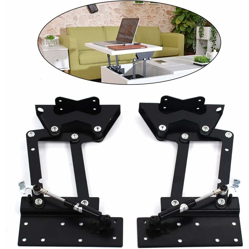 Lot de 2 charnières pliantes Lift up pour table basse - Charnières de meubles - Mécanisme de charnière pour table de levage