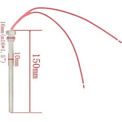 220V 300W 350W Zündkerzen für Pelletöfen - Durchmesser 10mm - Länge 140 150 170mm (Gewinde m16x1.5mm, Länge 150mm 300w) TRIMEC