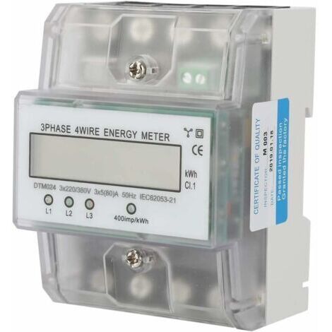 220V / 380V 5-80A Compteur d'énergie DTM024 Wattmètre Compteur numérique électrique triphasé 4P KWh avec LCD, Autres Appareils De Distribution Et De Contrôle De L'Alimentation NPTERBL