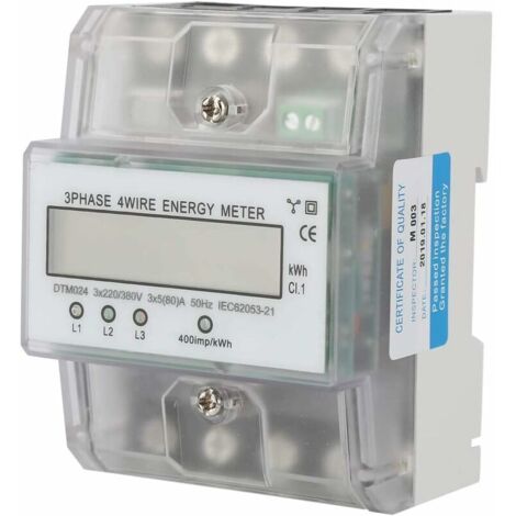 220V / 380V 5-80A Compteur d'énergie DTM024 Wattmètre Compteur numérique électrique triphasé 4P KWh avec LCD, Autres Appareils De Distribution Et De Contrôle De L'Alimentation NPTERBL