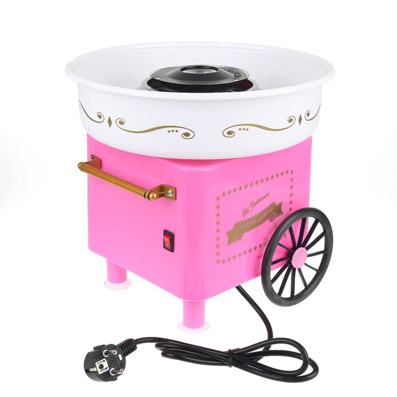 Oobest - Panier Rétro Machine à Barbe à Papa Cotton Candy Maker 500W Rose