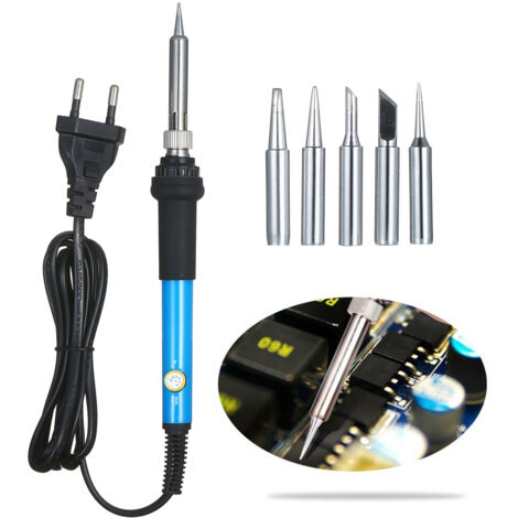 220V 60W Lötkolben-Set mit einstellbarer Temperatur, Digitalmultimeter-Spitzen, Entlötpumpe, Lötdrahtschneider