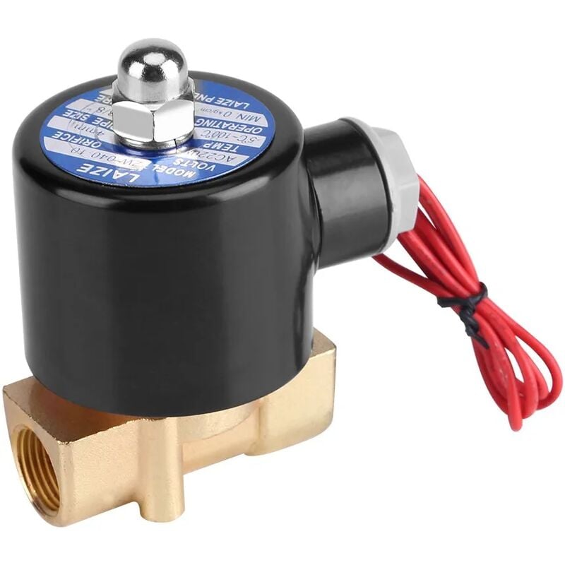 Aougo - 220V DN10 3/8' Electrovanne Normalement Fermée Valve Électrique Électromagnétique en Alliage de Zinc pour le diesel de gaz d'air d'huile d'eau