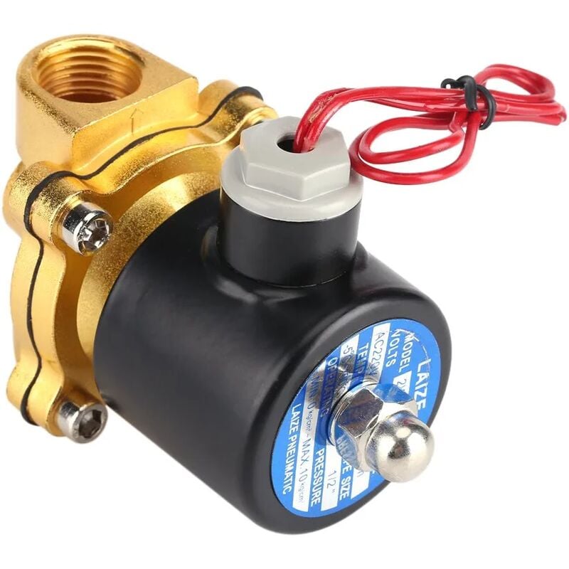 220V DN1/2' Electrovanne Normalement Fermée Valve Électrique Électromagnétique en Alliage de Zinc pour le diesel de gaz d'air d'huile d'eau