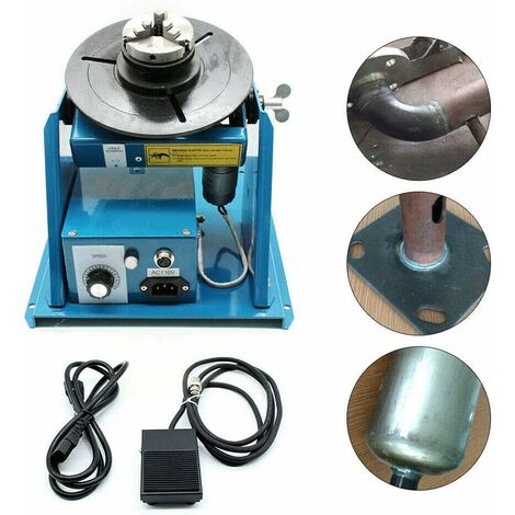 220V Positionneur de soudage rotatif Table tournante de soudage avec mini-mandrin de 2,5", Mini positionneur de soudage pour le travail rotatif de déplacement de soudage, Table inclinée de 0 à 90º Dia