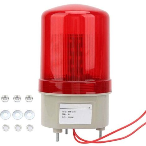220VAC Rotatif Clignotant Signal Lumière Rouge LED Avertissement Lumière Industrielle Signal Avertissement Lampe97mm Diamètre