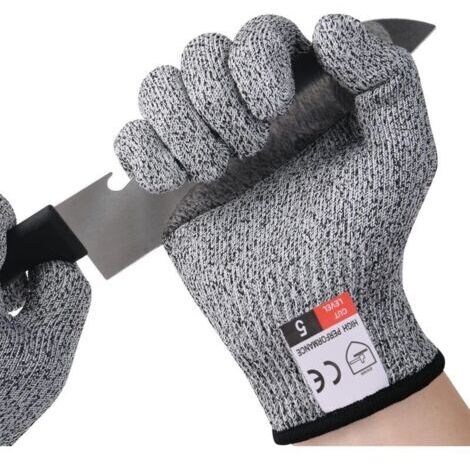 （22×10×1cm）Gants de Travail Anti Coupures, Protection de Niveau 5 et Certifié EN388 Gants Securite Enfant Femme, Gants de Coupe pour L'écaillage D'huîtres, Cuisine, Jardinage, Bricolage, Extér