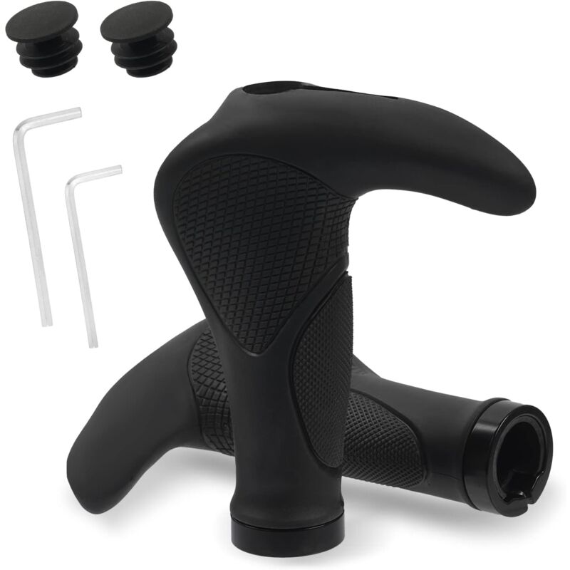 Linghhang - 22,2 mm) Guidon de vélo, poignée ergonomique antidérapante avec serrure en aluminium, poignée d'arrêt de vélo, pour vélo