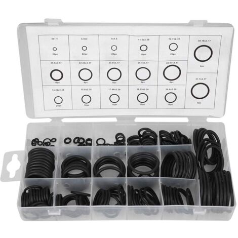 222 Pcs En Caoutchouc O Ring Set D'étanchéité Assort Set Kit O-Ring Rondelle Assortiment Kit pour Automobile Ingénierie Machines Hydraulique Plomberie Rondelle Joint
