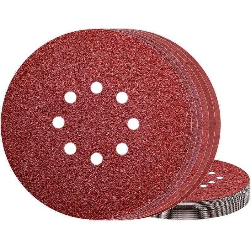 225 mm sanding disc, 8-hole sandpaper, grit 120, for wall sanders, 30 pieces