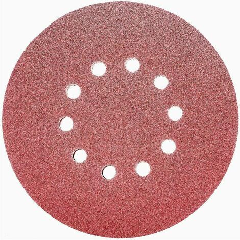 225 mm Schleifpapier-Schleifscheiben, 10 Löcher, 15 Schleifscheiben: 225 mm perforierte Schleifscheiben, Klettverschluss, Körnung 240, selbstklebend, für Giraffenschleifer/Wand- und Deckenschleifer