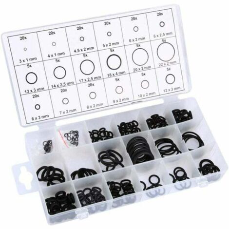 225 O-ring in gomma per uso domestico e professionale, officine, garage e impianti idraulici, comprese guarnizioni di tenuta (18 misure).