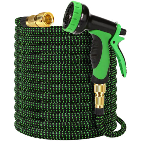 22.5m Tuyau d'arrosage extensible Retractable,Haloyo®,tuyau magique flexible,avec 10 Fonctions Pistolet,pour Nettoyage du Jardin,vert