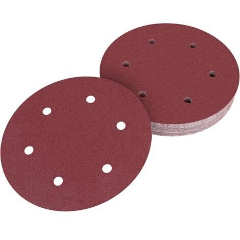 225mm Disque de Ponçage 80 Grain, 30 Pcs Disque Abrasif Circulaire, Papier Abrasif pour Ponceuse à Sec Ponceuse Girafe(6 trous)