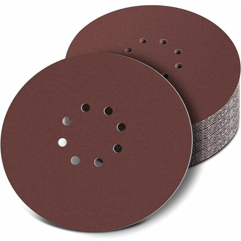 SNQ - 225mm Disque de Ponçage,30 Pcs Disque abrasif circulaire,8 trous Papier abrasif ponceuse,papier abrasif pour ponceuse à sec ponceuse girafe(120