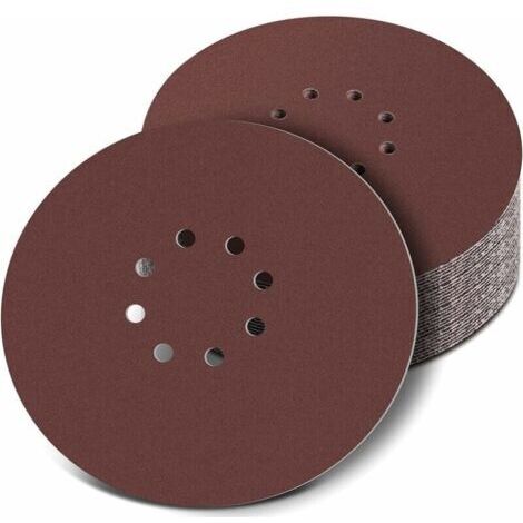 225mm Disque de Ponçage,30 Pcs Disque abrasif circulaire,8 trous Papier abrasif ponceuse,papier abrasif pour ponceuse à sec ponceuse girafe(120 240 grain)