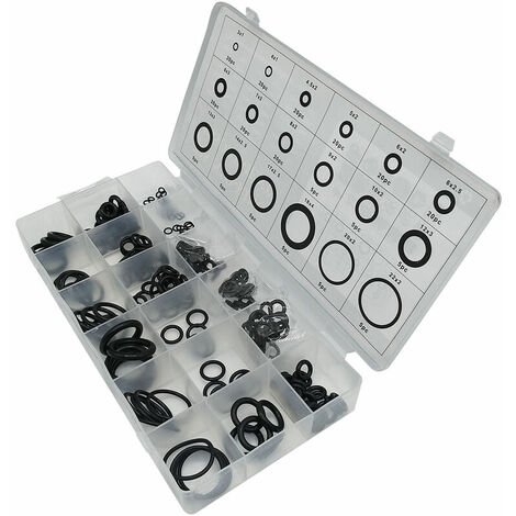225pcs Joint Torique en Caoutchouc, 18 Tailles Kit Joint Torique Assortiment, Joint d'Étanchéité, Joints Toriques Universel Assortiment, pour la Réparation Robinetterie Automobile