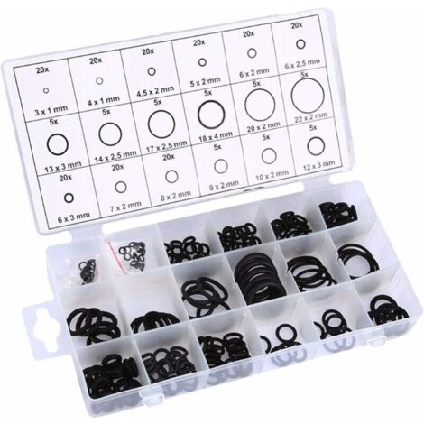 225pcs Joint Torique en Caoutchouc, 18 Tailles Kit Joint Torique Assortiment, Joint d'Étanchéité, Joints Toriques Universel Assortiment, pour la Réparation Robinetterie Automobile