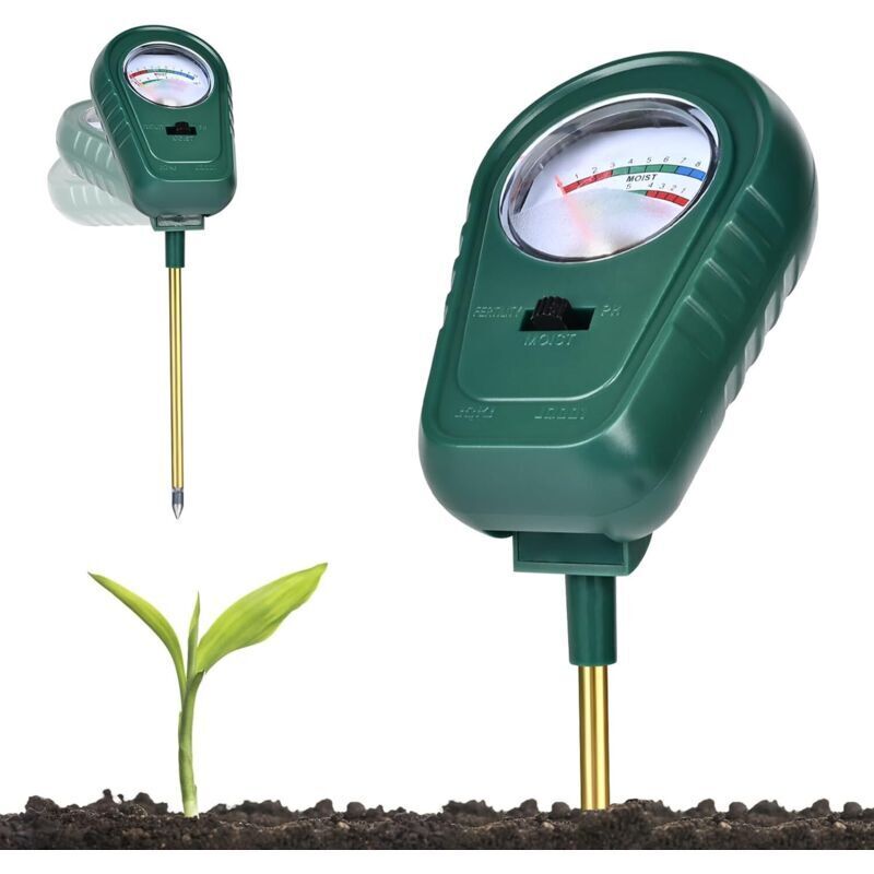(22×6.5×3.6cm) Soil pH Meter, 3-in-1 Plant Tester for Soil Moisture/Fertility/pH for Plant Care, ideal for Garden, Lawn, Farm, Indoor and Outdoor Use