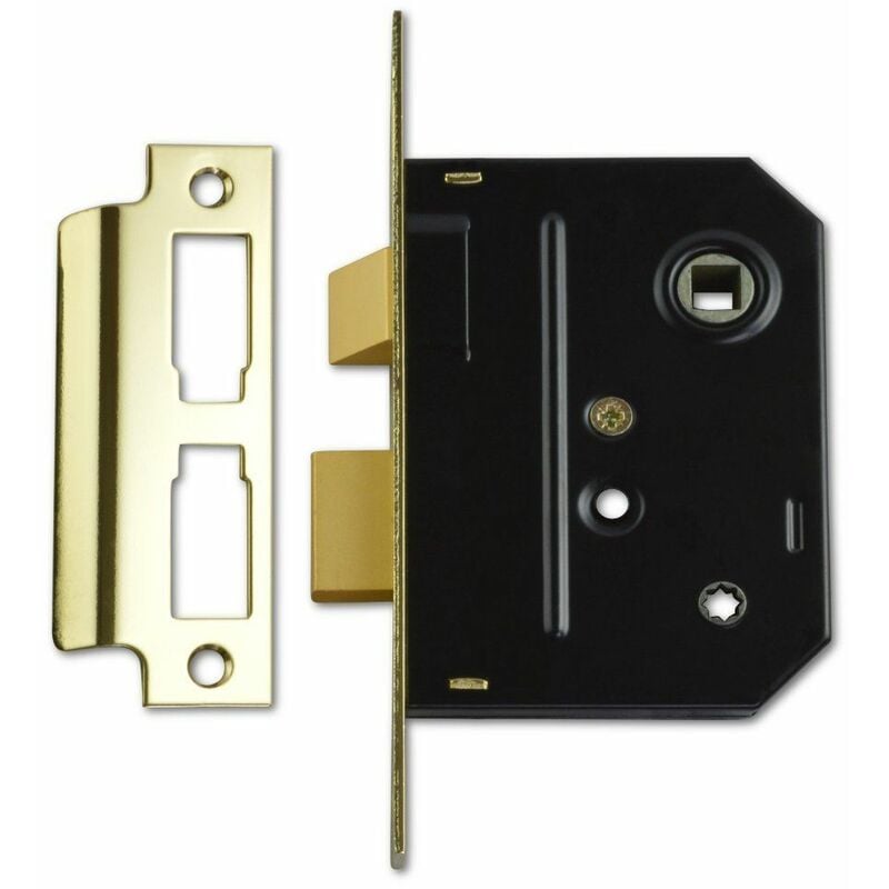 2294 Mortice Bathroom Lock Polished Brass 76mm 3in Visi UNNY2294PL30