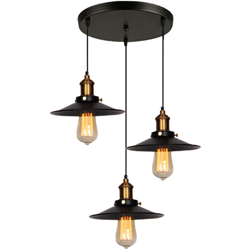 

Ø22CM Lámparas de Colgar Retro Lámpara de Techo Vintage Antigua Colgante de Luz Industrial Lámpara de Hierro de Metal Pantalla Lámparas de Colgar de