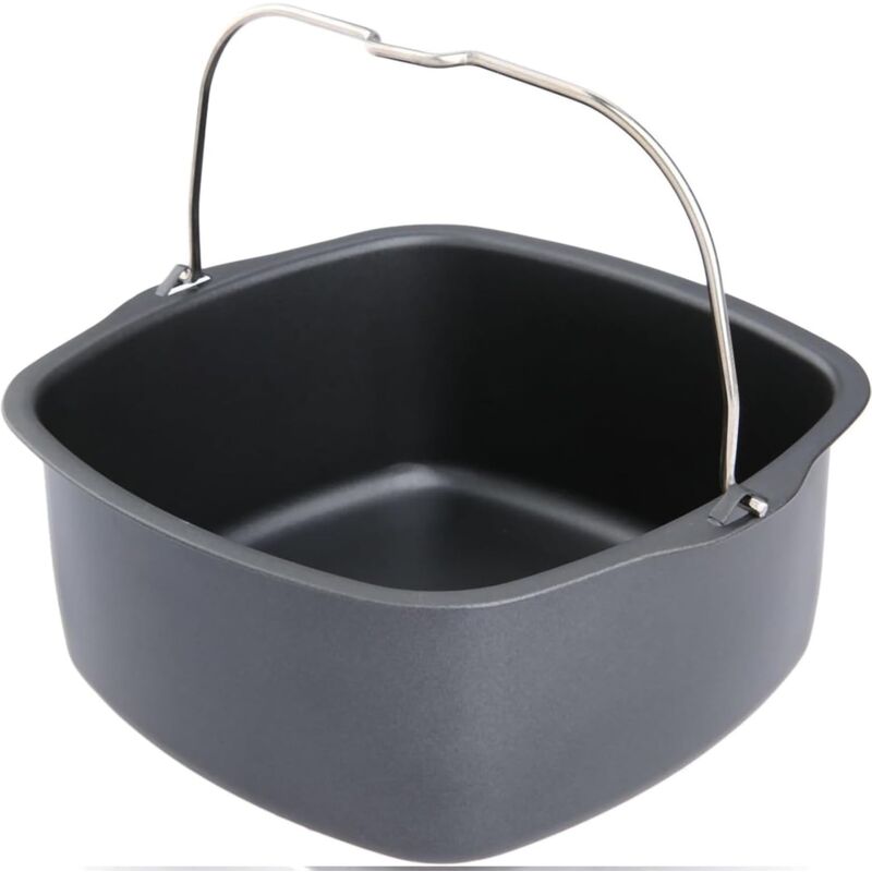22cm Moule à Pâtisserie pour Friteuses à Air, Baril à Gâteau en Fer Carré, Moules à Muffins Gâteau, Outil Cuisson de Cuisine Air Fryer pour HD9925