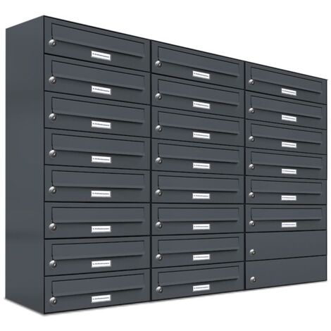 22er Briefkasten Anthrazit Anlage 22 Fach Wandbriefkasten Postkasten