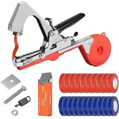 22er-Pack Pflanzenbindemaschine für Trauben, Himbeeren, Tomaten und Weinrebengemüse, mit 20 Rollen Klebeband, 10.000 Klammern und Ersatzklingen – TONCHEAN