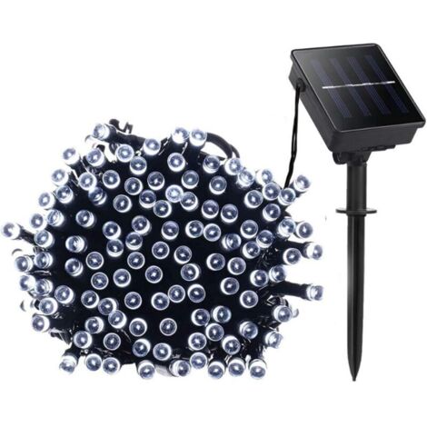 22M 200LED Guirlandes Lumineuses Solaires 8 Modes Étanche Blanc Lumière Guirlande Lumineuse Extérieur Décoration pour Jardin Terrasse Balcon Fenêtre Clôture Arbre Noël Mariage Fairy Lights