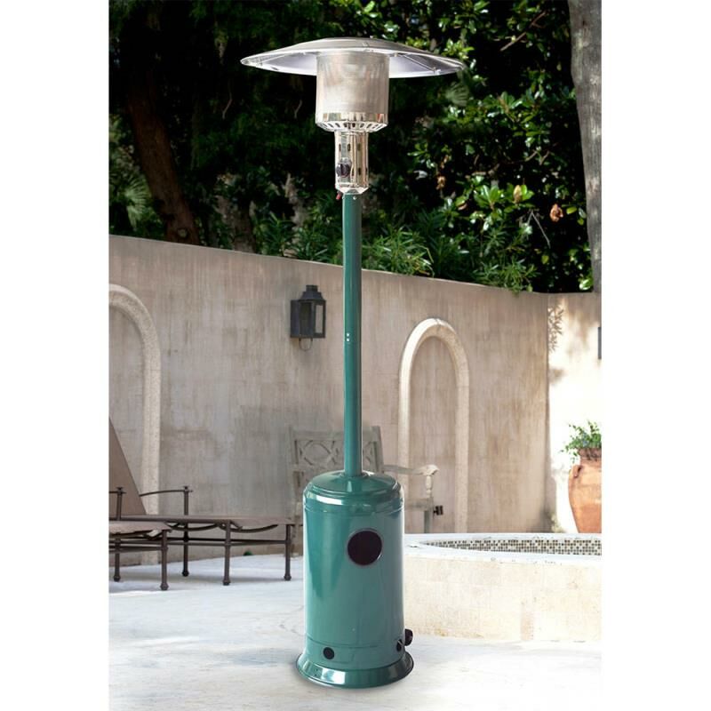 Image of 2.2m High 8.5Kw Garden Gas Patio Heater in Green Powder Coated Finish