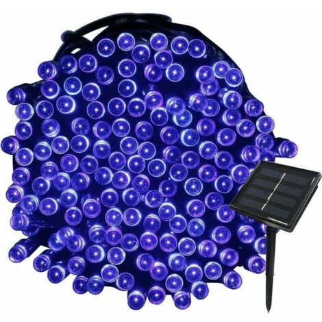22m Long Blue Solar String Lights, 200 LEDs, 8 Sets of Lights, Ideal for Party, Wedding, Birthday and Outdoor Garden MUMU