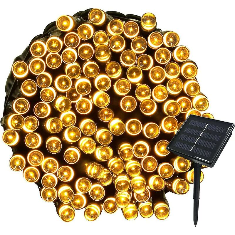 22m Solar Fairy Lights 200 Led 8 String Lights Ideal For Party, Wedding, Birthday And Outdoor Garden (warm White, 1 Piece)