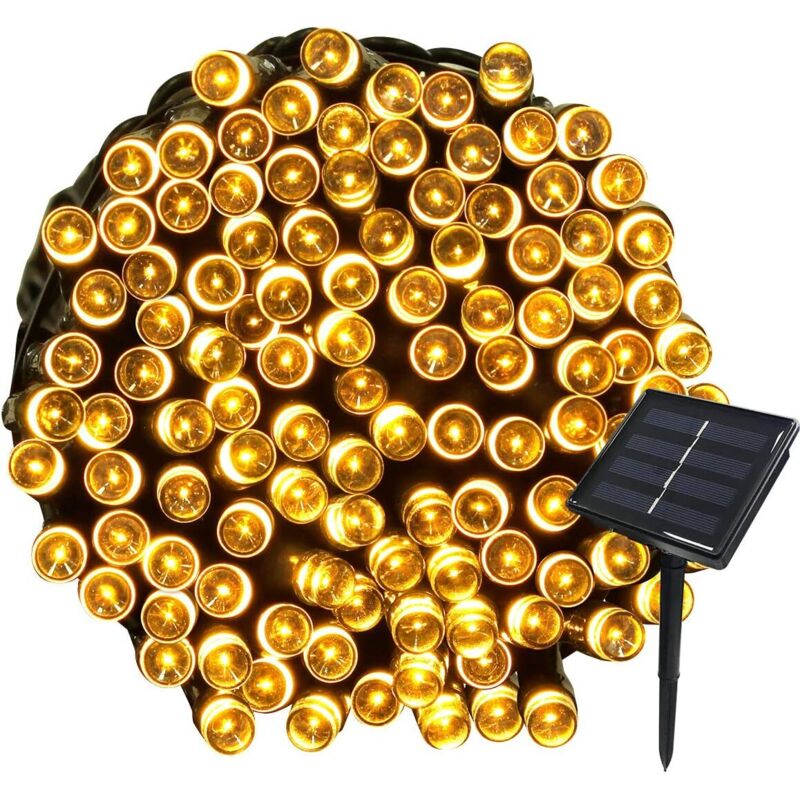 22m Solar Fairy Lights 200 Led 8 String Lights Ideal For Party, Wedding, Birthday And Outdoor Garden (warm White, 1 Piece)