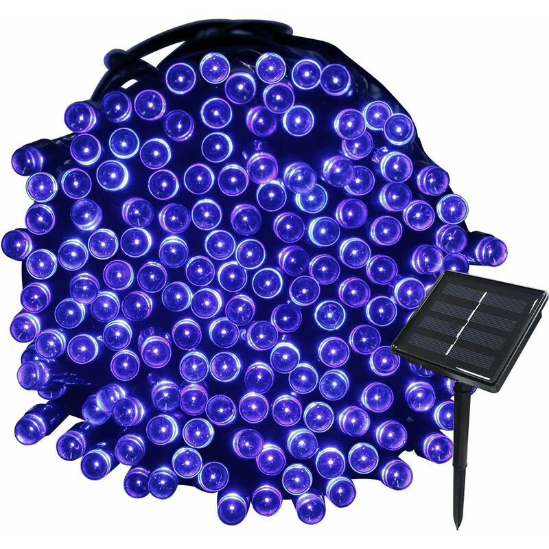 

22M Solar Garland 200 LED 8 juegos de luces ideales para fiestas, bodas, cumpleaños y jardín al aire libre (azul)