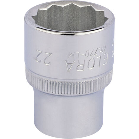 22mm 1/2 Square Drive Elora Bi-Hexagon Socket (24674)