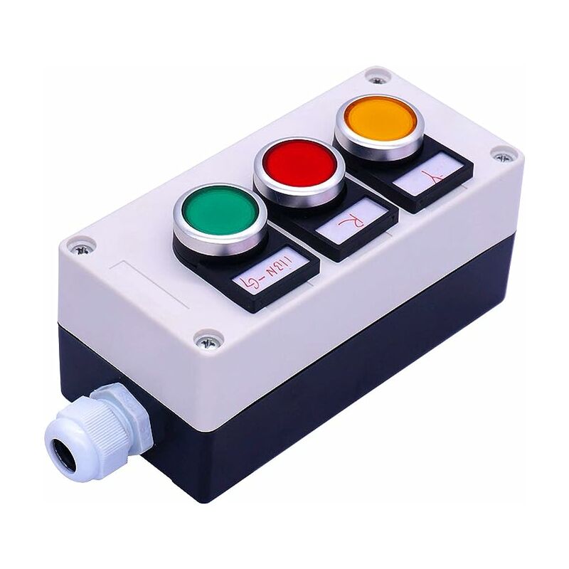 22mm 10A 440V 1NO 1NC Red Yellow Green Logo Momentary push button Stop push button Three position push button (self-repeating button)