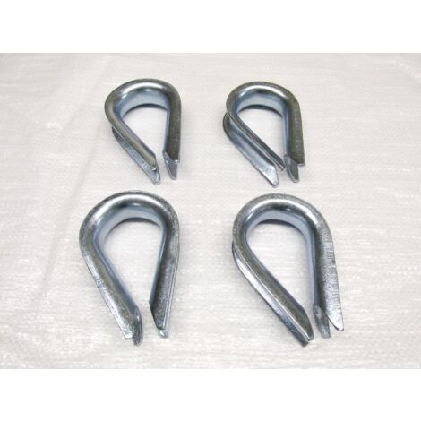 22MM Wire Rope Thimbles x4 - Galvanised Steel Commercial Loop