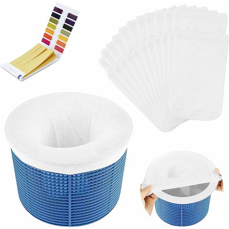 Vhbw 5x Chaussettes filtrantes universelles pour aquarium, piscine, skimmer  - Sac de filtration, nylon, 18 x 81 cm, 100 micromètre, blanc