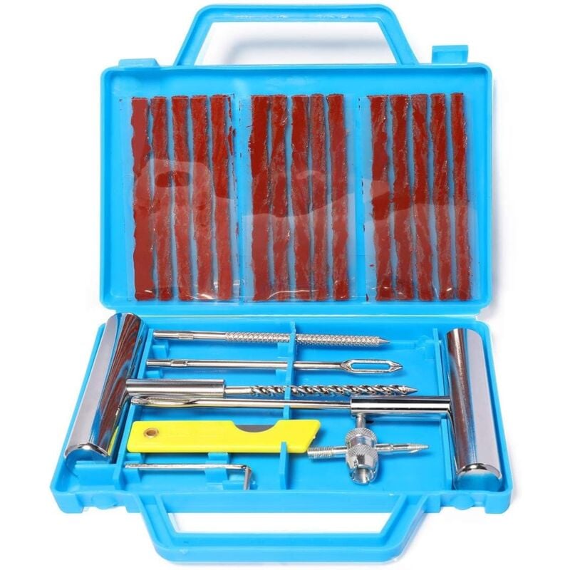 22pcs Kits de réparation de pneus, Outils de réparation de pneus Lourds et Ensembles de réparation de pneus pour Voitures, Motos, camions, VTT,