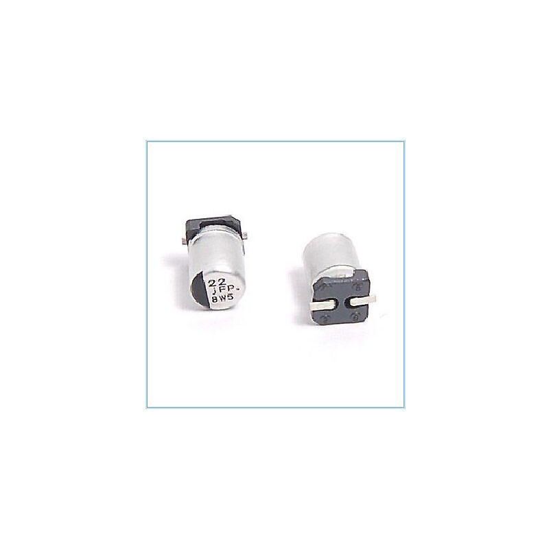 

Condensador Electrolitico SMD 22uF 6,3Vdc Medidas 4x5,3mm
