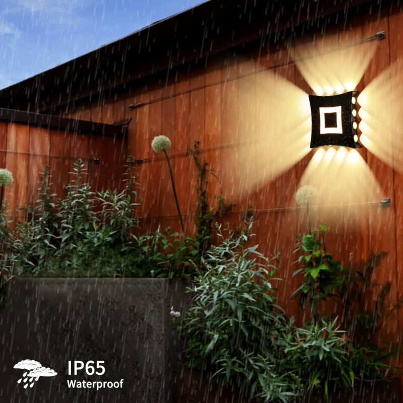 22W Applique Murale Exterieur Interieur cob led Moderne, Éclairage Luminaire Mural en Aluminium et Acrylique IP65 Étanche, Lumière Blanc Chaud 3000K