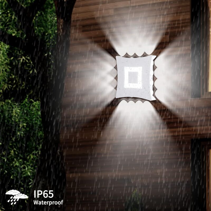 22W Applique Murale Exterieur Interieur cob led Moderne, Éclairage Luminaire Mural en Aluminium et Acrylique IP65 Étanche, Lumière Blanc Froid 6000K