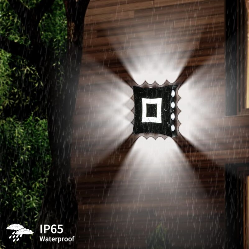 22W Applique Murale Exterieur Interieur cob led Moderne, Éclairage Luminaire Mural en Aluminium et Acrylique IP65 Étanche, Lumière Blanc Froid 6000K