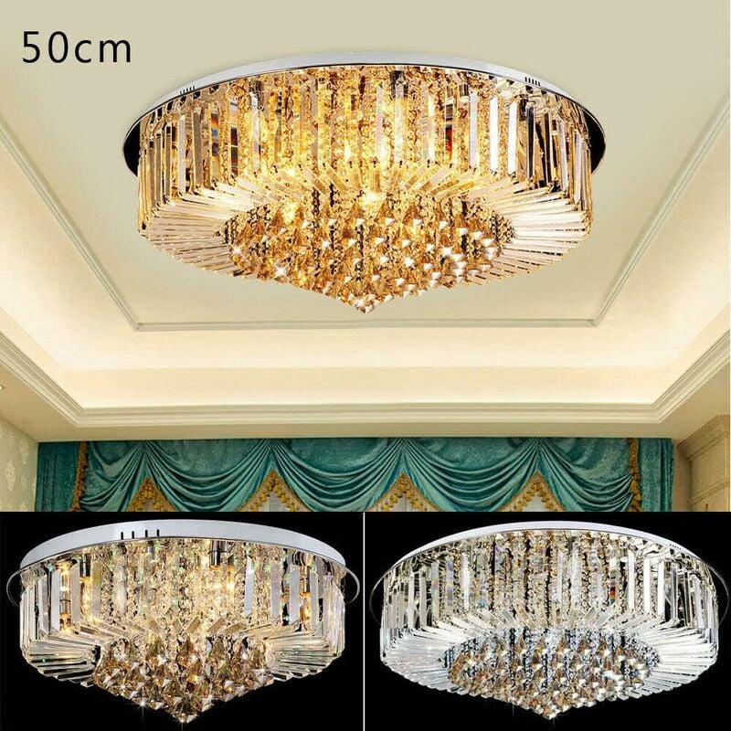 Senderpick - Lustre en cristal, 220 v, moderne, gouttelettes en cristal transparent, pour couloir, salon, chambre à coucher, salle à manger (6