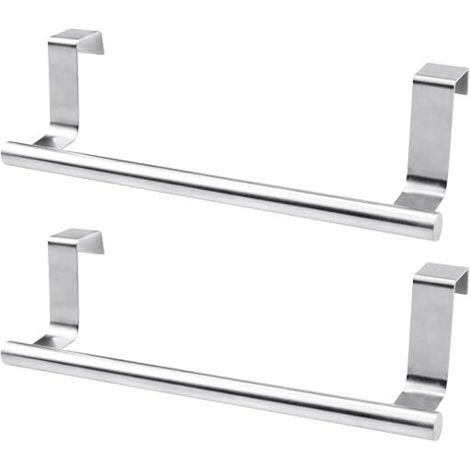 (23 cm, argent) Porte-serviettes de porte en 2 parties, sans perçage