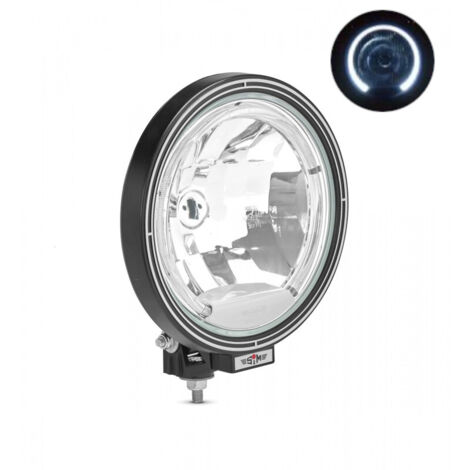 23см Кръгъл халогенен фар светлини за мъгла с насочена светлина + LED Angel Eye ЛЕД Функция Ангелски Очи 12/24V Бяла све