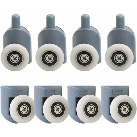 23 mm Duschtürrollen, 8 Stück Duschtürrollen, Duschtürrolle, Badezimmertür-Schieberollen für Badezimmer-Duschkabine