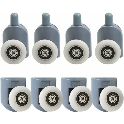 23 mm Duschtürrollen, 8 Stück Duschtürrollen, Duschtürrollen, Gleitrollen für Badezimmertüren für Badezimmerduschkabine.