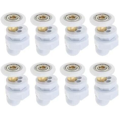 23 mm Lot de 8 roulettes de porte de douche coulissante en verre ultra silencieuses de de diamètre pour porte de douche, hammam