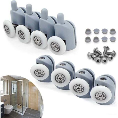 23-mm-Schiebetürrollen, 8er-Set, für Duschkabinen im Badezimmer